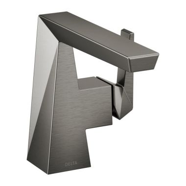 Click here to see Delta 543-KS-PR-LPU-DST Delta Trillian Single Handle Bathroom Faucet, Less Pop-Up, 1.2 GPM, Lumicoat Black Stainless - 543-KS-PR-LPU-DST