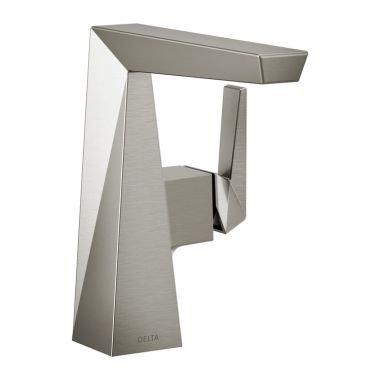Click here to see Delta 643-SS-PR-DST Delta Trillian Mid-Height Stainless Lavatory Faucet, Less Drain, Lumicoat, 1.2 GPM, Single-Handle, DIAMOND Seal, Lever Handle - 643-SS-PR-DST