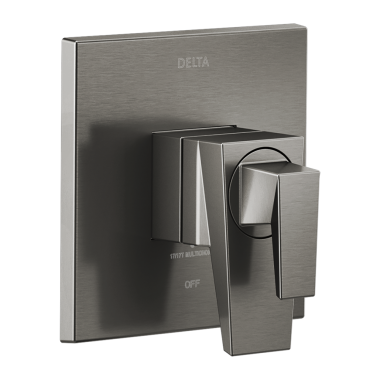 Click here to see Delta T17043-KS-PR Delta Trillian Monitor 17 Series Two-Handle Valve Trim, Lever Handles, Lumicoat Black Stainless - T17043-KS-PR