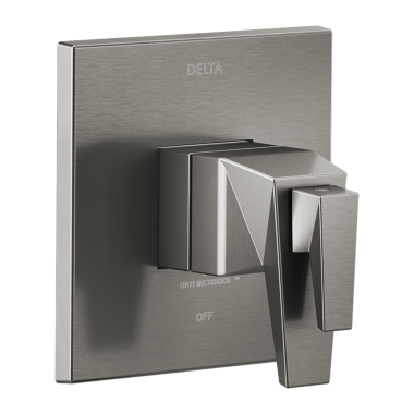 Click here to see Delta T17T043-KS-PR Delta Trillian TempAssure 17T Series Two-Handle Valve Trim, Lever Handles, Lumicoat Black Stainless - T17T043-KS-PR
