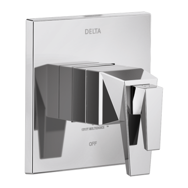 Click here to see Delta T17T043-PR Delta Trillian TempAssure 17T Series Two-Handle Valve Trim, Lever Handles, Lumicoat Polished Chrome - T17T043-PR