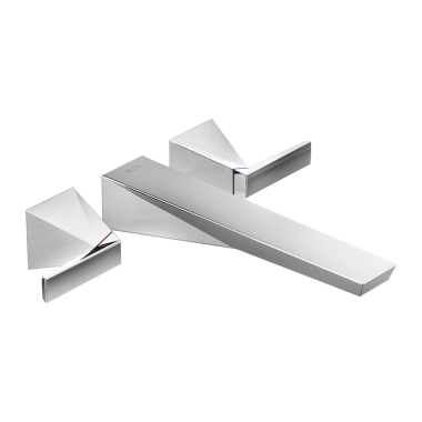 Click here to see Delta T5743-PR-WL Delta Trillian Two-Handle Wall-Mount Tub Filler Trim, Lever Handles, ADA-Compliant, Lumicoat Chrome - T5743-PR-WL