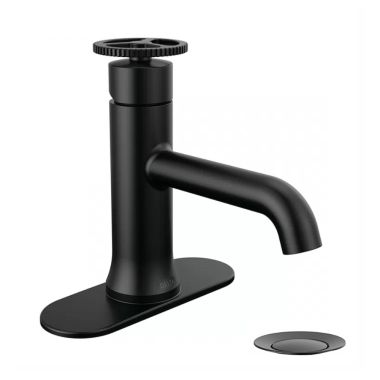 Click here to see Delta 558-BLMPU-DST Delta Trinsic Single-Handle Bathroom Faucet w/ Metal Pop-Up, 1.2 GPM, Matte Black - 558-BLMPU-DST