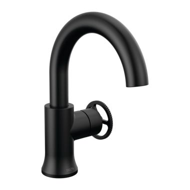 Click here to see Delta 558HAR-BL-DST Delta Trinsic Single-Handle Bathroom Faucet w/ Pop-Up, Rigid Spout, 1.2 GPM, Matte Black - 558HAR-BL-DST