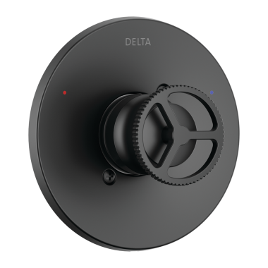 Click here to see Delta T14058-BL Delta Trinsic Monitor 14 Series Valve Trim, Wheel Handle, Matte Black - T14058-BL
