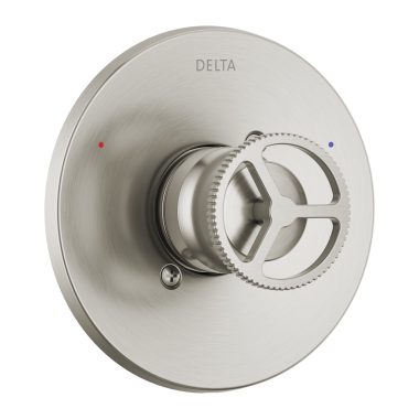 Click here to see Delta T14058-SS Delta Trinsic Monitor 14 Series Valve Trim, Wheel Handle, Stainless Steel - T14058-SS