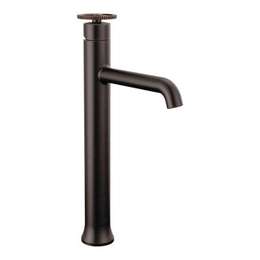 Click here to see Delta 758-RB-DST Delta Trinsic Tube Spout Venetian Bronze Vessel Lavatory Faucet, Less Drain, 1.2 GPM, Single-Handle, DIAMOND Seal, Wheel Handle - 758-RB-DST