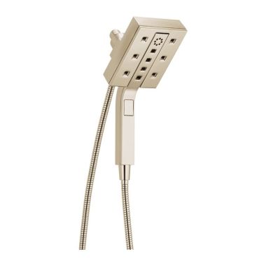Click here to see Delta 58473-PN-PR25 Delta H2Okinetic In2ition 4-Setting Two-In-One Shower with MagnaTite Docking Technology, 2.5 GPM, Lumicoat Polished Nickel - 58473-PN-PR25