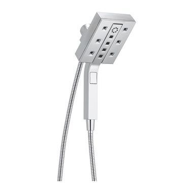 Click here to see Delta 58473-PR Delta Universal Showering In2ition H2Okinetic 4-Setting Two-In-One Shower with Touch-Clean Holes, 1.75 GPM, Lumicoat Chrome - 58473-PR