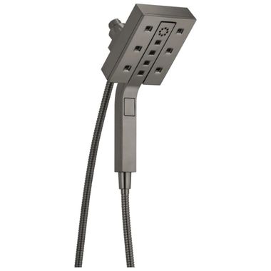 Click here to see Delta 58473-KS-PR25 Delta H2Okinetic In2ition 4-Setting Two-In-One Shower with Touch-Clean Nozzles, 2.5 GPM, Lumicoat Black Stainless - 58473-KS-PR25