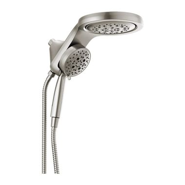 Click here to see Delta 58680-SS-PR Delta HydroRain 5-Setting Two-In-One 1.75 GPM Shower Head with  Handshower, H2Okinetic Technology, WaterSense, Lumicoat Stainless - 58680-SS-PR