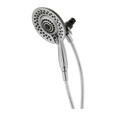 Click here to see Delta 75583C Delta Universal Showering In2ition 5-Setting Two-In-One Shower with Touch-Clean Nozzles, Round, 1.75 GPM, Chrome - 75583C