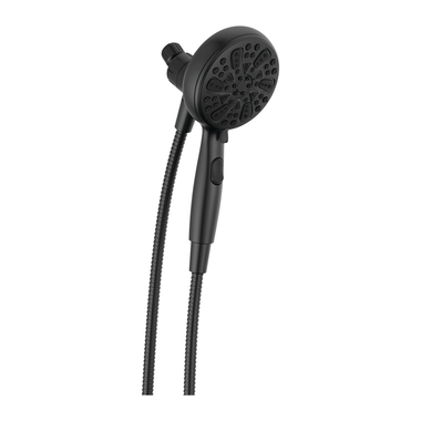 Click here to see Delta 75609BL Delta 6-Setting SureDock Magnetic Hand Shower with 72in Metal Hose, Touch-Clean Nozzles, 1.75 GPM, Matte Black - 75609BL
