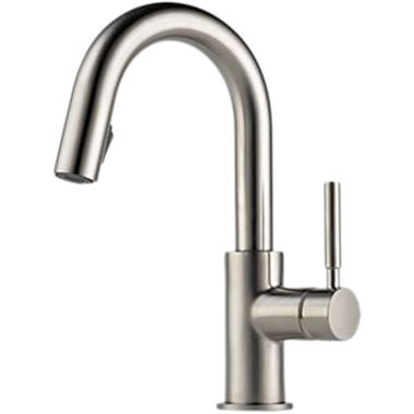 Click here to see Brizo 63920LF-SS Brizo Solna Single-Handle Pull-Down Bar/Prep Faucet, Stainless Steel - 63920LF-SS