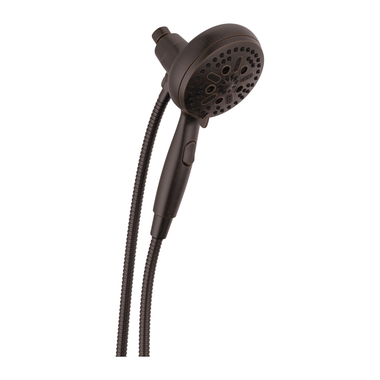 Click here to see Delta 54810-RB-PK Delta 7-Setting SureDock Magnetic H2Okinetic Hand Shower with Stretchable Metal Hose, Touch-Clean, 1.75 GPM, Round, Venetian Bronze - 54810-RB-PK