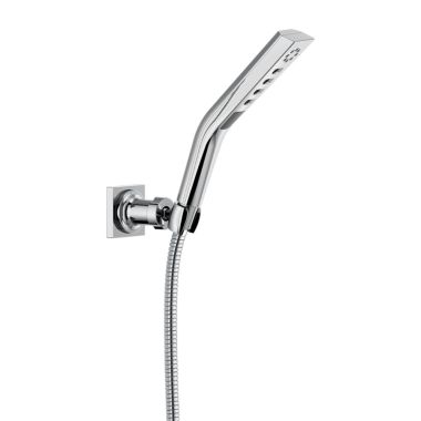 Click here to see Delta 55799-PR Delta Universal Showering Wall Mount Hand Shower, 3-Setting, H2Okinetic, PowerDrench, Touch-Clean, 1.75 GPM, Lumicoat Chrome - 55799-PR