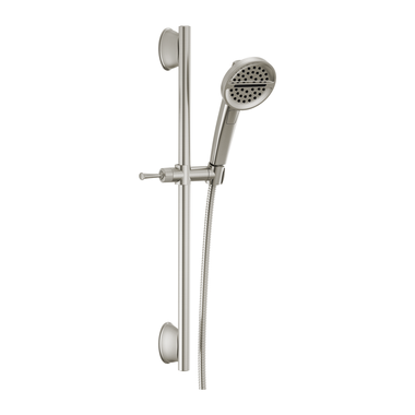 Click here to see Delta 51386-SS-PR Delta 3-Setting Hand Shower with Slide Bar, Touch-Clean, WaterSense, 1.75 GPM, Lumicoat Stainless - 51386-SS-PR