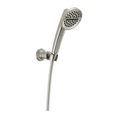 Click here to see Delta 55386-SS-PR Delta Three-Setting Wall Mount Hand Shower, 1.75 GPM, Lumicoat Stainless - 55386-SS-PR