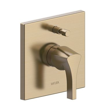 Click here to see Delta T85374-CZ Delta Zura In-Wall Valve Trim w/ Push-Button Diverter, Lever Handle, Champagne Bronze - T85374-CZ