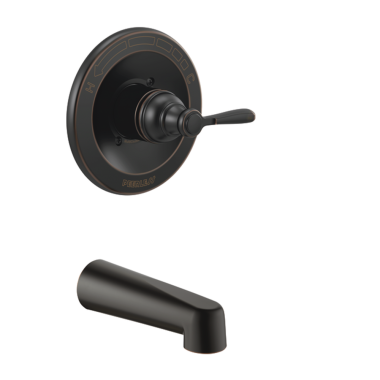 Click here to see Peerless PTT14165-OB Peerless Elmhurst Wall-Mount Tub Faucet Trim, Oil Rubbed Bronze, Lever Handle, 7inSpout Reach, MultiChoice Universal Valve - PTT14165-OB