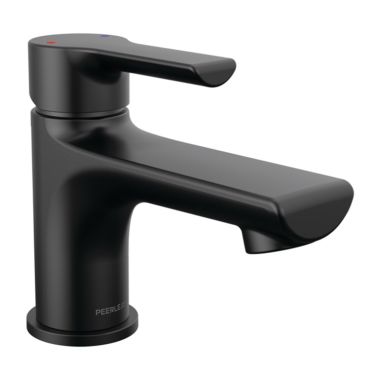 Click here to see Peerless P1512LF-BL Peerless Flute Single-Hole Bathroom Faucet with 50/50 Pop-Up Drain, Single-Handle, 1.0 GPM, Lever Handle, ADA, WaterSense, Matte Black - P1512LF-BL