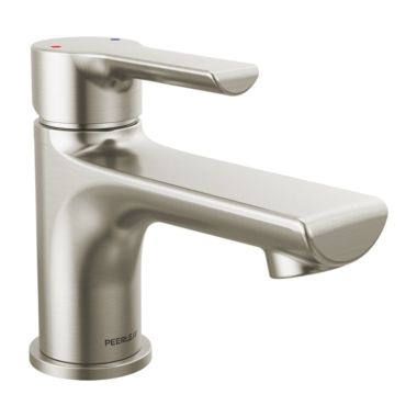 Click here to see Peerless P1512LF-BN Peerless Flute Single-Hole Bathroom Faucet with 50/50 Pop-Up Drain, Single-Handle, 1.0 GPM, Lever Handle, ADA, WaterSense, Brushed Nickel - P1512LF-BN