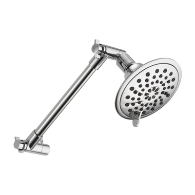 Click here to see Peerless 76375C Peerless Three-Setting Wall Mount Round Shower Head with Adjustable Arm, 1.75 GPM, 80 PSI, WaterSense, Chrome - 76375C