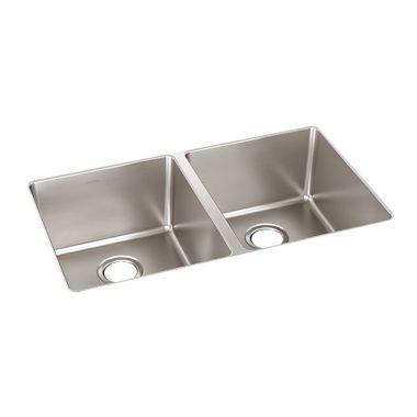 Click here to see Elkay ELUH3118T Elkay ELUH3118T Lustertone Iconix Double Bowl Undermount Kitchen Sink, Stainless Steel - Luminous Satin