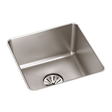 Click here to see Elkay ELUHH1212TPD Elkay ELUHH1212TPD Lustertone Iconix Single Bowl Undermount Kitchen Sink with Perfect Drain - Luminous Satin