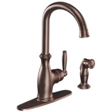 Click here to see Moen 7735ORB Moen 7735ORB Brantford Single-Handle High-Arc Kitchen Faucet w/ Side Spray, Oil Rubbed Bronze