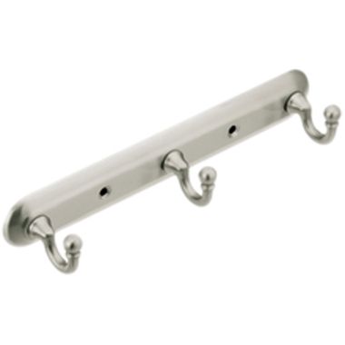 Click here to see Moen 7603BN Moen Yorkshire Triple Robe Hook, Zinc Alloy, Brushed Nickel - 7603BN