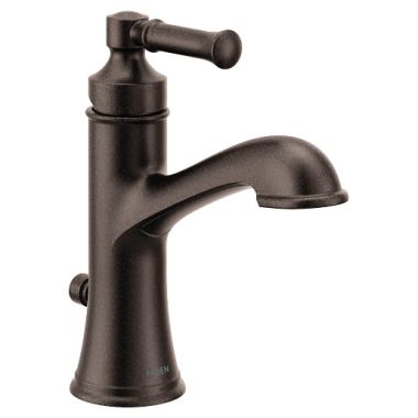 Click here to see Moen 6803ORB Moen Dartmoor Single-Handle High Arc Bathroom Faucet with Metal Pop-Up, 1.2 GPM, Pivot Action Lever Handle, Oil-Rubbed Bronze - 6803ORB