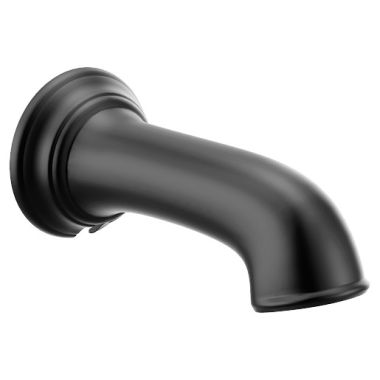 Click here to see Moen 3858BL Moen Dartmoor Wall Mounted Matte Black Non-Diverter Tub Spout, 1/2-inch Connection Size, Slip Fit - 3858BL