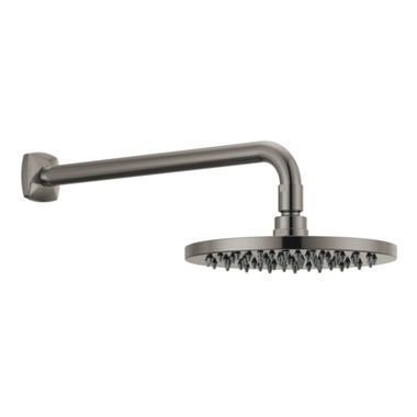 Click here to see Brizo 81375-BNX Brizo Essential 8in Single-Function Raincan Shower Head, Linear, Round, 1.75 GPM, WaterSense, Overhead-Mount, Brilliance Black Onyx - 81375-BNX