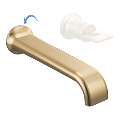 Click here to see Brizo T65767LF-GLLHP-ECO Brizo Allaria Single-Handle Wall-Mount Brilliance Luxe Gold Bathroom Faucet, Two-Hole, 1.2 GPM, Less Handle - T65767LF-GLLHP-ECO