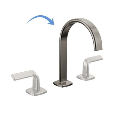 Click here to see Brizo 65367LF-BNXLHP-ECO Brizo Allaria Two-Handle Widespread Deck-Mount Brilliance Black Onyx Bathroom Faucet, Arc Spout, 1.2 GPM, Three-Hole, Less Handles - 65367LF-BNXLHP-ECO