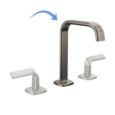 Click here to see Brizo 65368LF-BNXLHP-ECO Brizo Allaria Two-Handle Widespread Brilliance Black Onyx Bathroom Faucet with Square Spout, 1.2 GPM, Three-Hole, Less Handles - 65368LF-BNXLHP-ECO