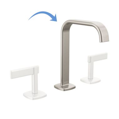 Click here to see Brizo 65368LF-NKLHP-ECO Brizo Allaria Two Handle Widespread Brilliance Luxe Nickel Bathroom Faucet with Square Spout, 1.2 GPM, Three-Hole, Less Handle - 65368LF-NKLHP-ECO