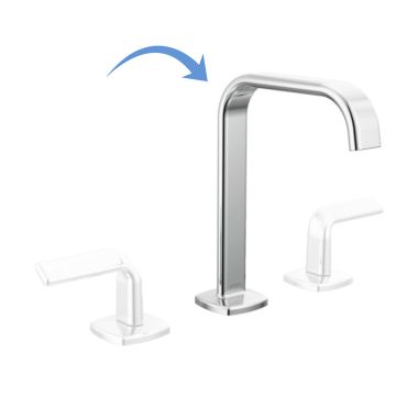 Click here to see Brizo 65368LF-PCLHP-ECO Brizo Allaria Two Handle Widespread Polished Chrome Bathroom Faucet, Square Spout, 1.2 GPM, Three-Hole, Less Handles - 65368LF-PCLHP-ECO