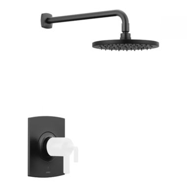 Click here to see Brizo T60267-BLLHP Brizo Allaria TempAssure Thermostatic Shower Faucet with Single-Function Raincan Showerhead, 1.75 GPM, Less Handle, Matte Black - T60267-BLLHP