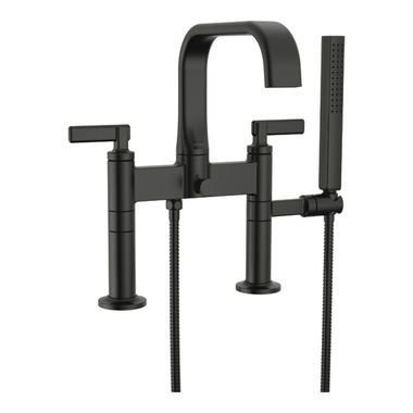 Click here to see Brizo T70368-BL Brizo Allaria Two-Handle Multi-Mount Tub Faucet Trim with Hand Shower, 2-Hole, 1.75 GPM, Lever Handles, ADA, Matte Black - T70368-BL