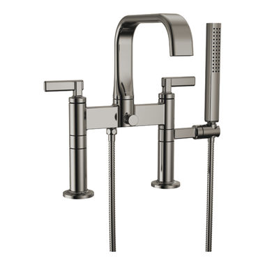 Click here to see Brizo T70368-BNX Brizo Allaria Two-Handle Multi-Mount Tub Faucet Trim with Hand Shower, 2-Hole, 1.75 GPM, Lever Handles, ADA, Brilliance Black Onyx - T70368-BNX