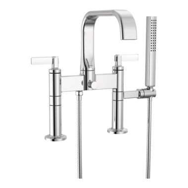 Click here to see Brizo T70368-PCCL Brizo Allaria Two-Handle Multi-Mount Tub Faucet Trim with Hand Shower, 2-Hole, 1.75 GPM, Lever Handles, ADA, Polished Chrome/Clear - T70368-PCCL