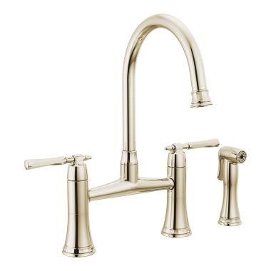 Click here to see Brizo 62558LF-PN Brizo Tulham Polished Nickel Two Handle Bridge Kitchen Faucet - 62558LF-PN