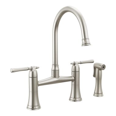 Click here to see Brizo 62558LF-SS Brizo Tulham Stainless Steel Two Handle Bridge Kitchen Faucet - 62558LF-SS