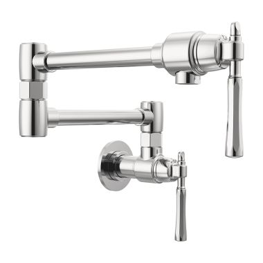Click here to see Brizo 62858LF-PC Brizo Tulham Wall-Mount Pot Filler Faucet, Polished Chrome - 62858LF-PC