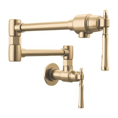 Click here to see Brizo 62858LF-GLPG Brizo Tulham Wall-Mount Pot Filler Faucet, Luxe Gold/Polished Gold - 62858LF-GLPG