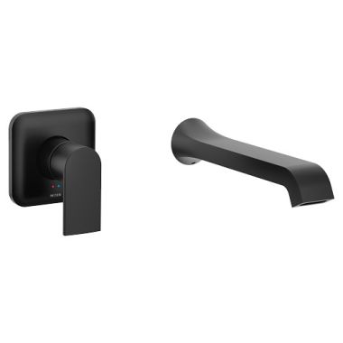 Click here to see Moen WT901BL Moen Genta LX Single-Handle Wall-Mount Tub Faucet, Non-Diverter, 10in Ultrathin Tub Spout, Lever Handle, 8GPM, Matte Black - WT901BL