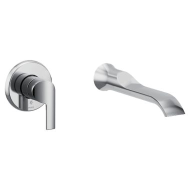 Click here to see Moen WTS981 Moen Doux Single-Handle Wall-Mount Tub Faucet, Non-Diverter, Lever Handle, 10in Ultrathin Tub Spout, 8 GPM, Polished Chrome - WTS981