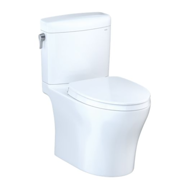 Click here to see Toto MS436124CEMFGN#01 TOTO Aquia IV Two-Piece Elongated Toilet, 1.28/0.9 GPF, WASHLET+ Ready, Cotton White - MS436124CEMFGN#01